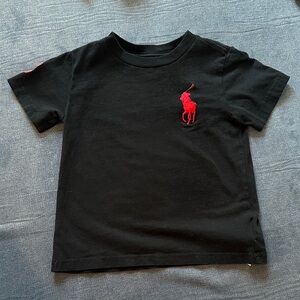 Ralph Lauren Black Short-Sleeve Tee with Red Pony
